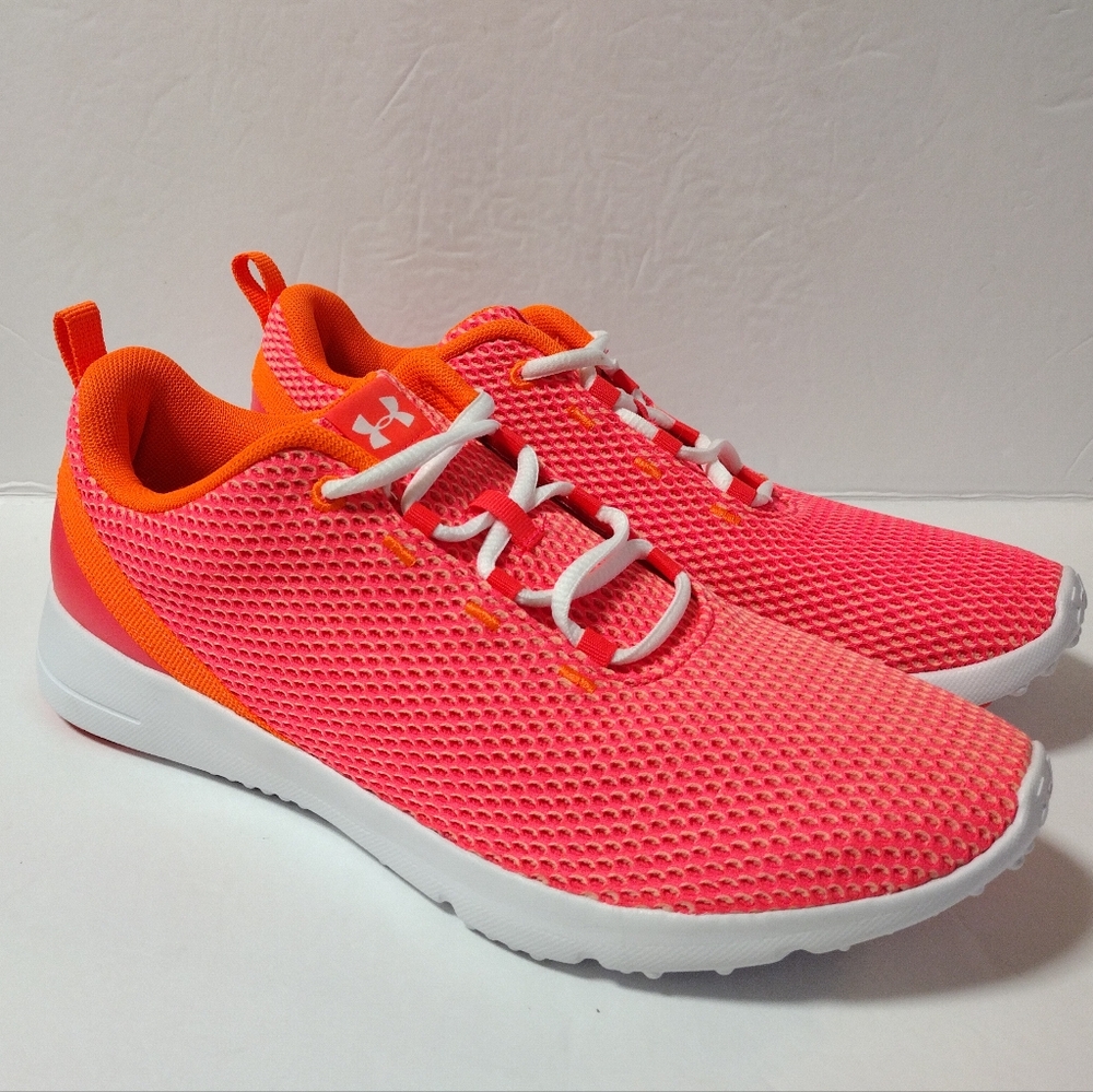 Under Armour Women's Coral Orange Athletic Sneakers - Picture 4 of 8